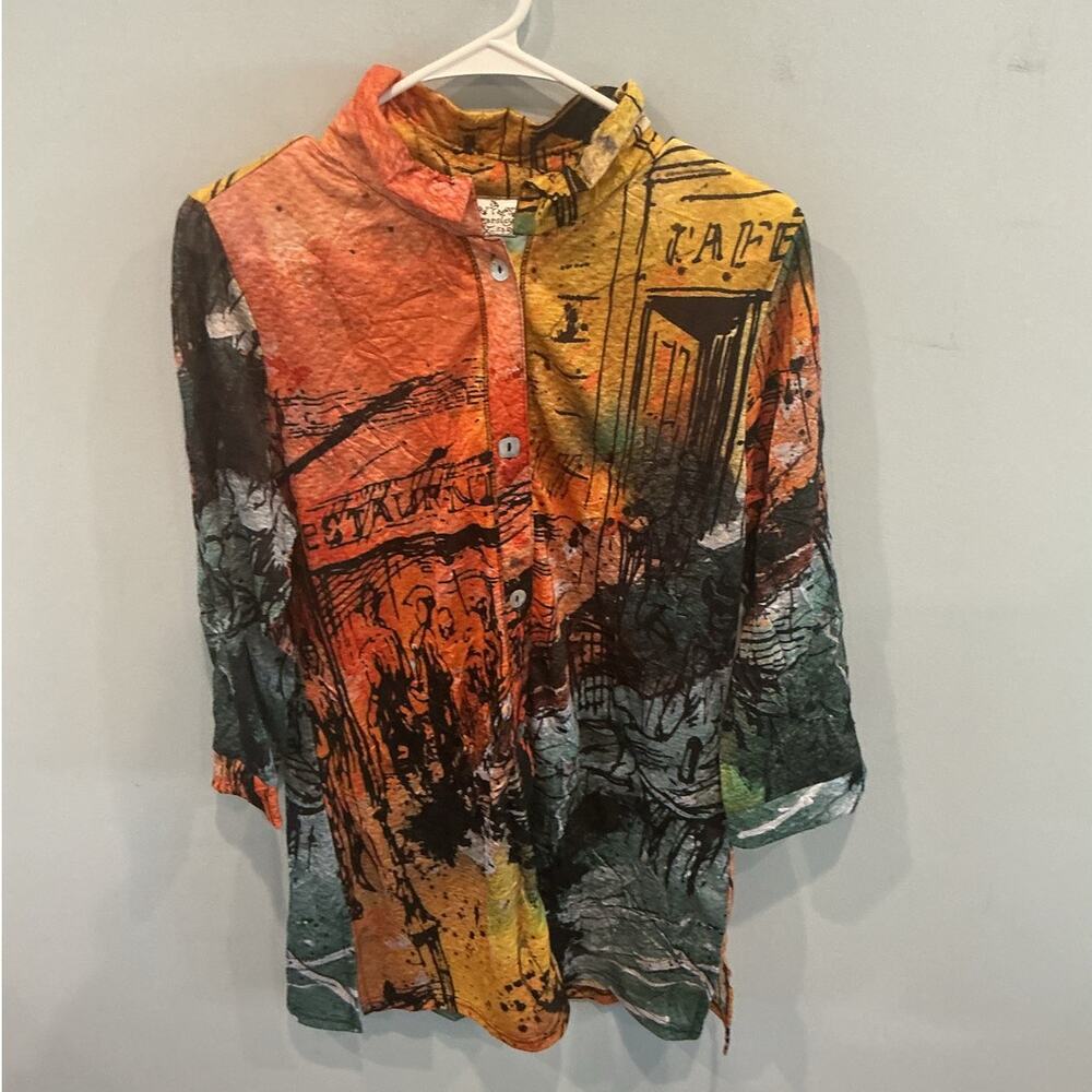 NEW Parsley & Sage Womens Tunic Top S Boho Artsy Lagenlook Artistic Indie Fall